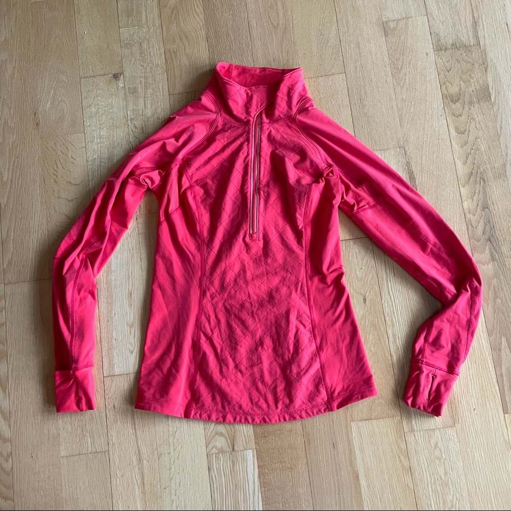 Lululemon red/pink quarter zip running top sz 8